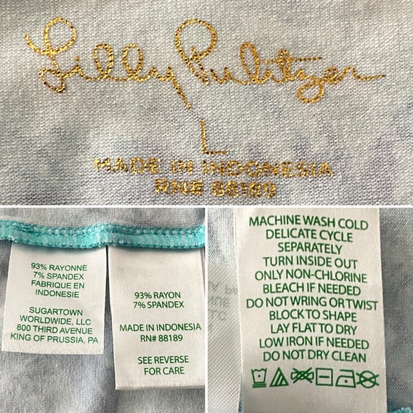 Lilly Pulitzer Blue Toile Me About It Sophie Dress White Long Sleeve UPF 50 L - Picture 4 of 12